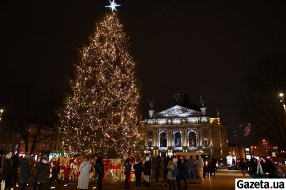 Новогоднее дерево привезли во Львов из Дрогобычского лесничества