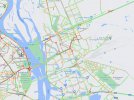 Автомобілі стоять у заторах на головних дорогах міста. Фото: Google Maps