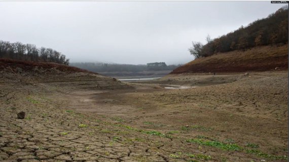 обмелевшее Партизанское водохранилище