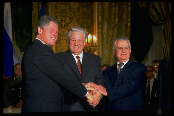 Клинтон, Ельцин и Кравчук в Москве.
