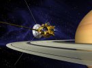 Кассини-Гюйгенс над кольцами Сатурна
