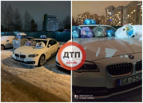 В Киеве проучили нарушителя, который заблокировал машиной проезд