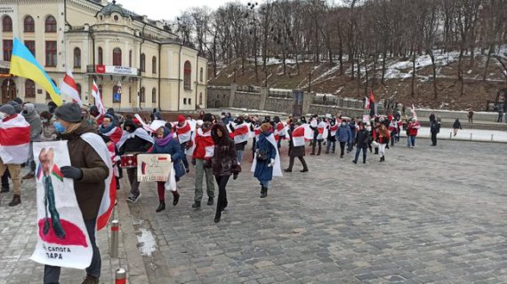 Кияни вийшли підтримати білорусів