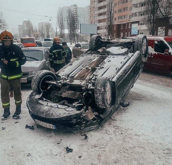 Последствия метели в Киеве