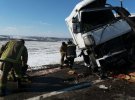 В Одесской области в лоб столкнулись грузовики Man TGX и Renault Magnus. Оба водителя погибли