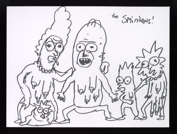 Картину "Смінтони", пародію на "Сімпсонів", продали на онлайн-аукціоні за 0 тис. Автор - Джастін Ройланд, один із творців анімаційного серіалу “Рік та Морті”, озвучує деяких персонажів.