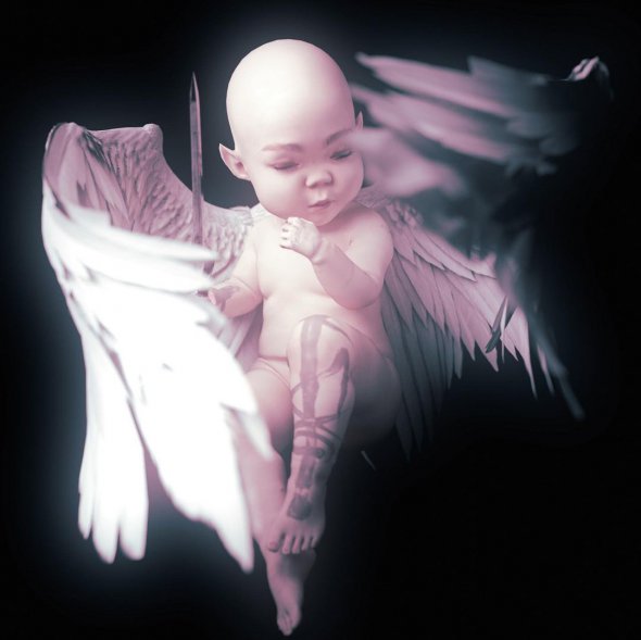 На багатьох картинках співачки Граймс повторюється зображення немовля з янгольськими крилами. Прихильники вважають, що так зобразила свого сина від Ілона Маска, якого народила торік. 