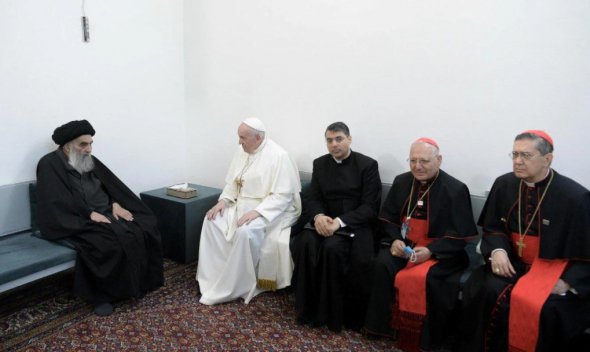 Папа Римский встретился с духовным лидером мусульман-шиитов Али аль-Систани в Ираке