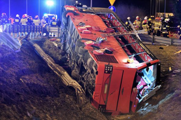 В Польше разбился автобус с украинцами. 5 погибли, еще 41 - госпитализированы