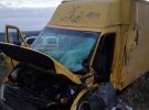 На трасі поблизу с. Червоне Поле Запорізької області зіткнулися вантажний та пасажирський Mercedes-Benz Sprinter. Четверо травмованих