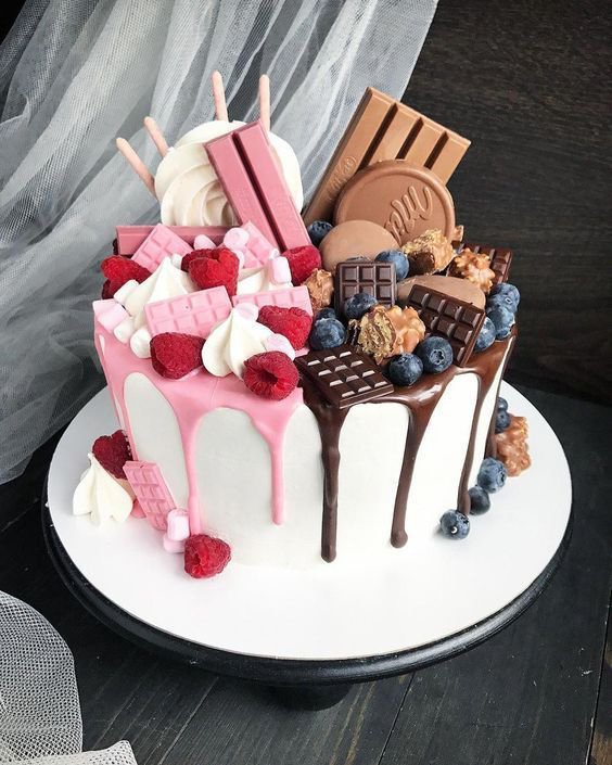 Як прикрасити торт цукерками