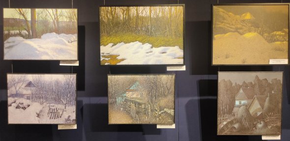 У своїх пейзажах Марчук малює природу, сніг, українські хати. Картини показують на виставці "Я ЄСМЬ" в Музеї історії Києва