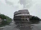 Улицы Рима затопило в результате ливня.