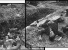 Во дворе гестапо расстрелянные и замученные жители. Георгиевск у Росії, 1943 год
