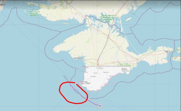 Путь эсминца у оккупированного Крыма
