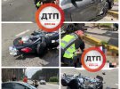 В Ирпене Киевской области мотоцикл на полном ходу врезался в Ford. Мотоциклист и его пассажирка в критическом состоянии
