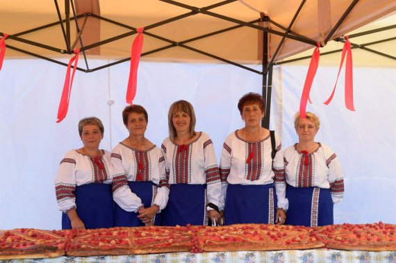 В Севериновский общине испекли малиновый пирог длиной 20 метров