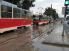 В Мариуполе из-за ливня остановились трамваи