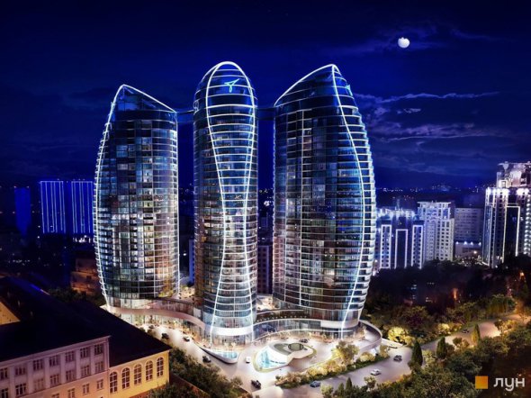 Житловий комплекс Taryan Towers у Печерському районі по вул. Іоана Павла ІІ складається з трьох футуристичних 30-поверхових веж.