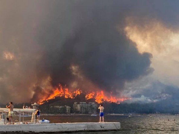 В Турции горит лес вблизи города Ичмелер 29 июля.