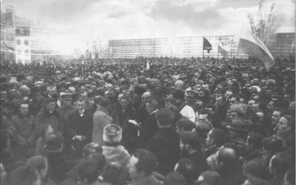 Урочиста маніфестація з нагоди проголошення Акта Злуки УНР і ЗУНР на Софійській площі в Києві, 22 січня 1919 року
