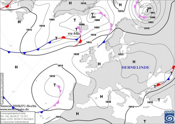 Антициклон Hermelinde будет блокировать осадки