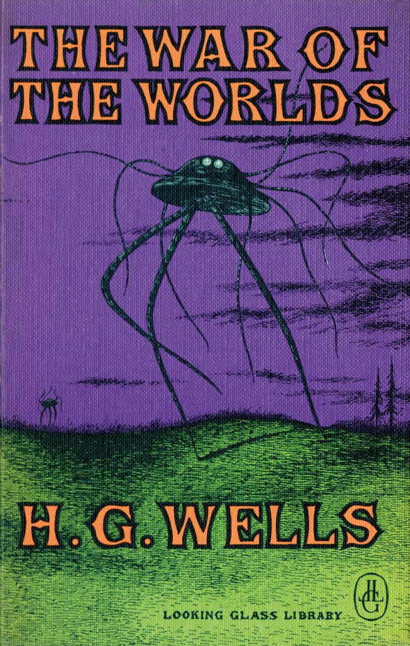 Науково-фантастичний роман ”Війна світів” Герберта Веллса про конфлікт між людством і позаземною расою вийшов 1898‑го в Лондоні. 1960 книгу перевидали в Нью-Йорку. Обкладинку (на фото) та ілюстрації до неї створив американський художник Едвард Горі
