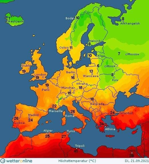 В Киеве в ближайшие сутки температура воздуха опустится до +4...5°С