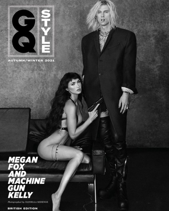 Голливудская актриса Меган Фокс позировала вместе с рэпером Machine Gun Kelly для издания GQ Style