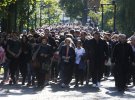 Около 500 человек прошли 3 октября колонной от кинотеатра "Киевская Русь" в столице к мемориалу "Менора" на территории Бабьего Яра