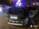 В Харькове пьяный полицейский из Сумской области за рулем Mitsubishi Outlander устроил аварию
