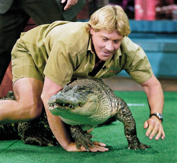 Австралійський доглядач зоопарку і телеведучий Стів Ірвін прийшов на телепрограму The Tonight Show з живим алігатором 28 червня 2002 року. Так рекламував свій фільм ”Мисливець на крокодилів: сутичка”
