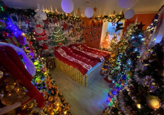 Украшенный рекордным количеством рождественских елок дом Джеронимов