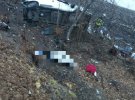 В Луганской области вылетел с трассы и перевернулся микроавтобус с пассажирами. Один погибший, семеро – искалечились