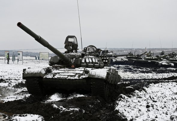 Военные учения русской армии возле Ростова, возле украинской границы, 12 января
