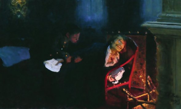 Картину ”Самоспалення Гоголя” написав Ілля Рєпін 1909-го. Зобразив сцену знищення письменником рукопису. 43-річний Микола Гоголь спалив другий том роману ”Мертві душі” 12 лютого 1852-го