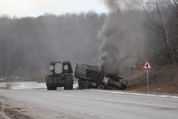 В Черниговской области Территориальная оборона ВСУ сожгла технику оккупантов