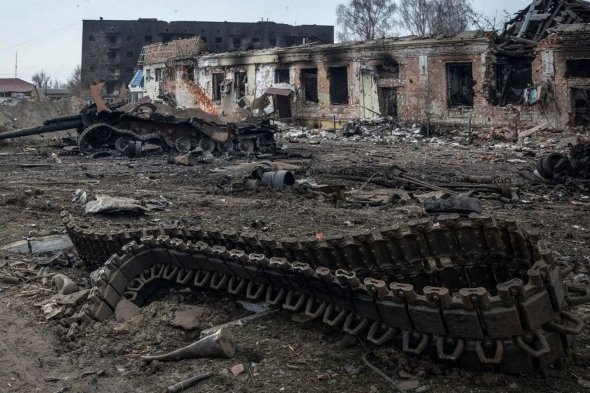 Підбиті російські танки у Тростянці Сумської області