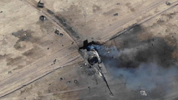 Військові показали знищену ворожу техніку з висоти пташинного польоту