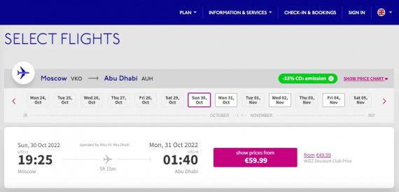 WizzAir продають авіаквитки з РФ