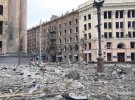 Центр Харькова, здание областной администрации после ракетных обстрелов российскими оккупантами