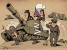 Юрій Журавель створює карикатури на солдатів армії загарбника