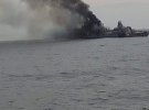 Фото палаючого крейсера "Москва"