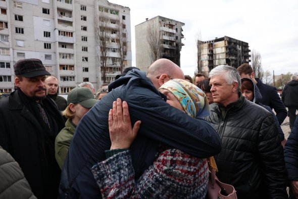 Шарль Мішель зустрівся з людьми у Бородянці