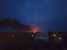 Пожар на нефтебазе в Донецке