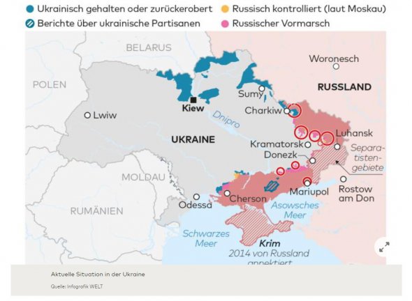 Карта оккупированных территорий Украины 