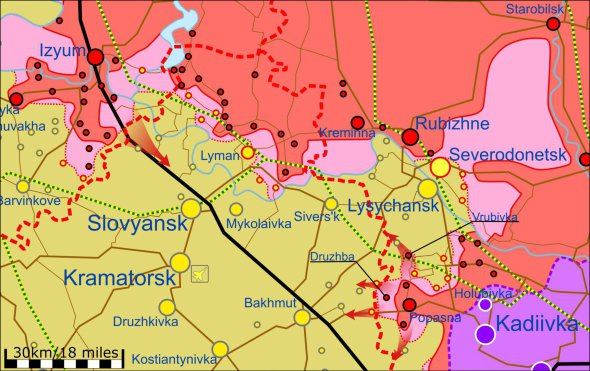 Ворожі БТГ хочуть прорватися у Попасну, щоб оточити ЗСУ