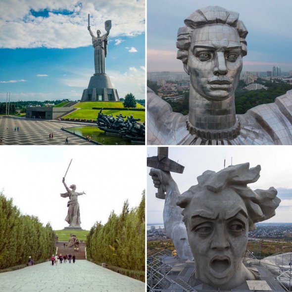В сети создают мемы, в которых Родину-Матерь сравнивают с монументом в Волгограде