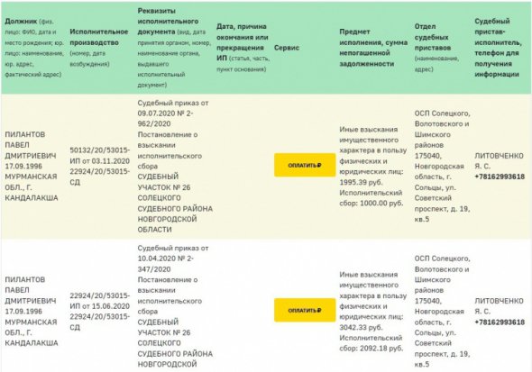 Скріншот з сайту судових рішень
