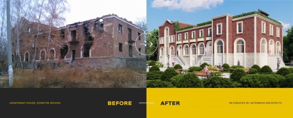 Re:Create UA обнародовала список с 28 лучшими архитектурными предложение о будущем виде разрушенных сооружений в разных городах Украины.
